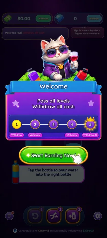 Welcome screen with progress rings and a Start playing button